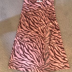 zebra print slit  skirt  size m